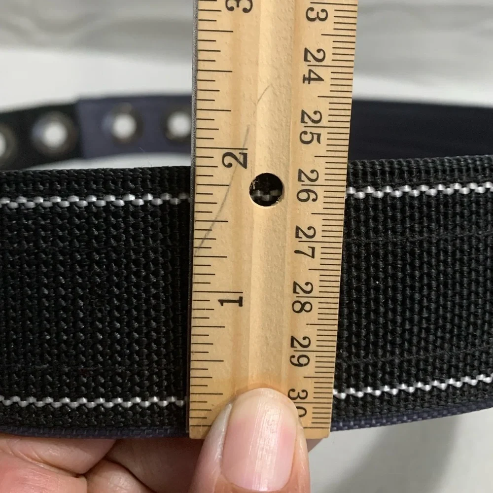 Black Construction/Safety Belt w/Hole Round Buckle nwot